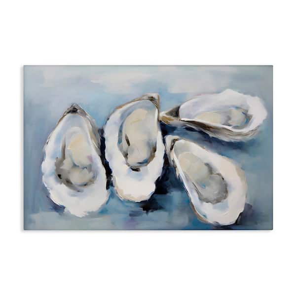 4-Oysters Impression by Petal Prints Design Unframed Graphic Art Print Coastal 30 in. x 45 in.