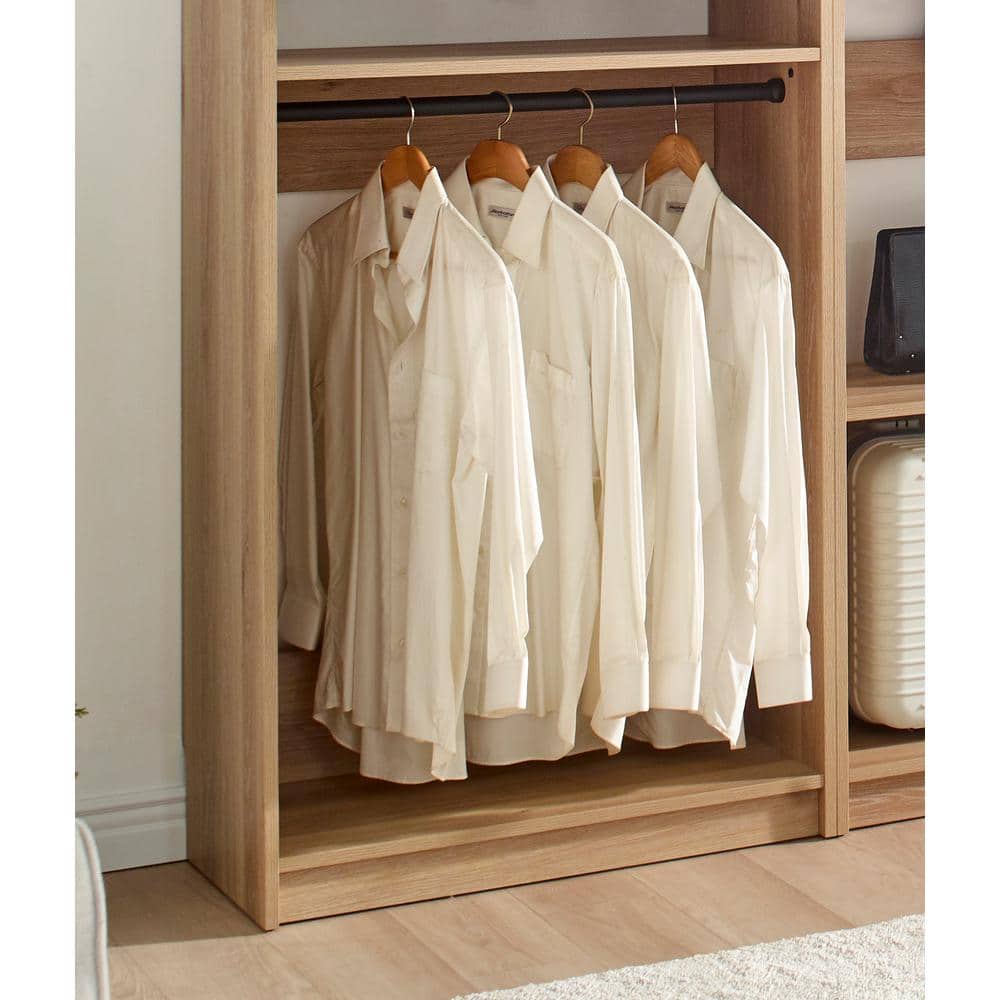 Prosper Oak Freestanding Modular Walk-In Closet System with Drawers