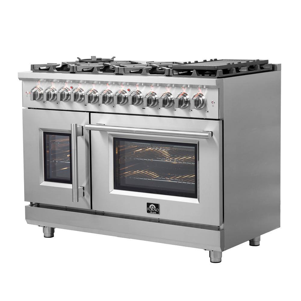 Massimo 48-inch Stainless Steel Dual Fuel Range with 8 Burners