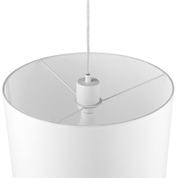 Globe Electric Sutton 1-Light White Fabric Shade Plug-In or