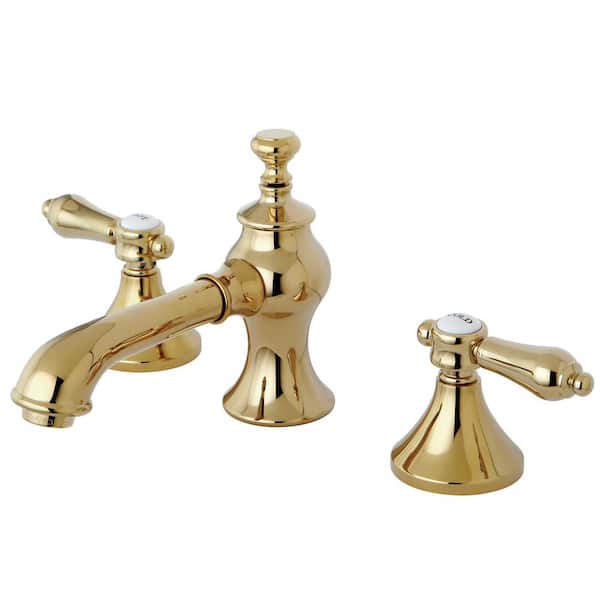 Kingston Brass Heirloom 8 in. Widespread 2-Handle Bathroom Faucet in Polished Brass