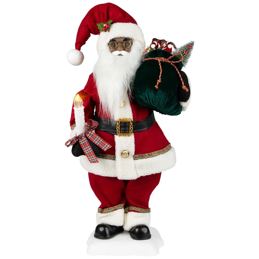 African American Animated and Musical Santa Claus with Candle Christmas Figure - 2' price history on PriceWatchPro