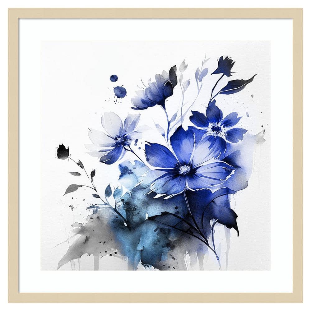 Blue Spring Floral III Abstract Expressionism Framed Wall Art