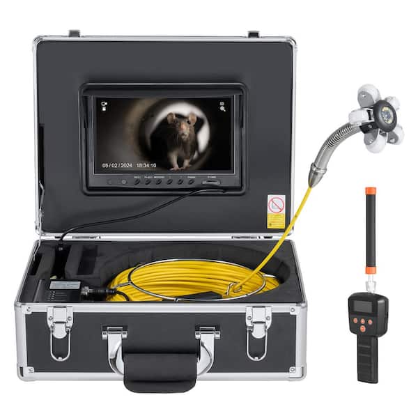 Sewer Camera with 512 Hz Locator, 98 ft./30 m, 9 in. Drain Inspection Camera with Self-Leveling, 36X Zoom Sewer Camera