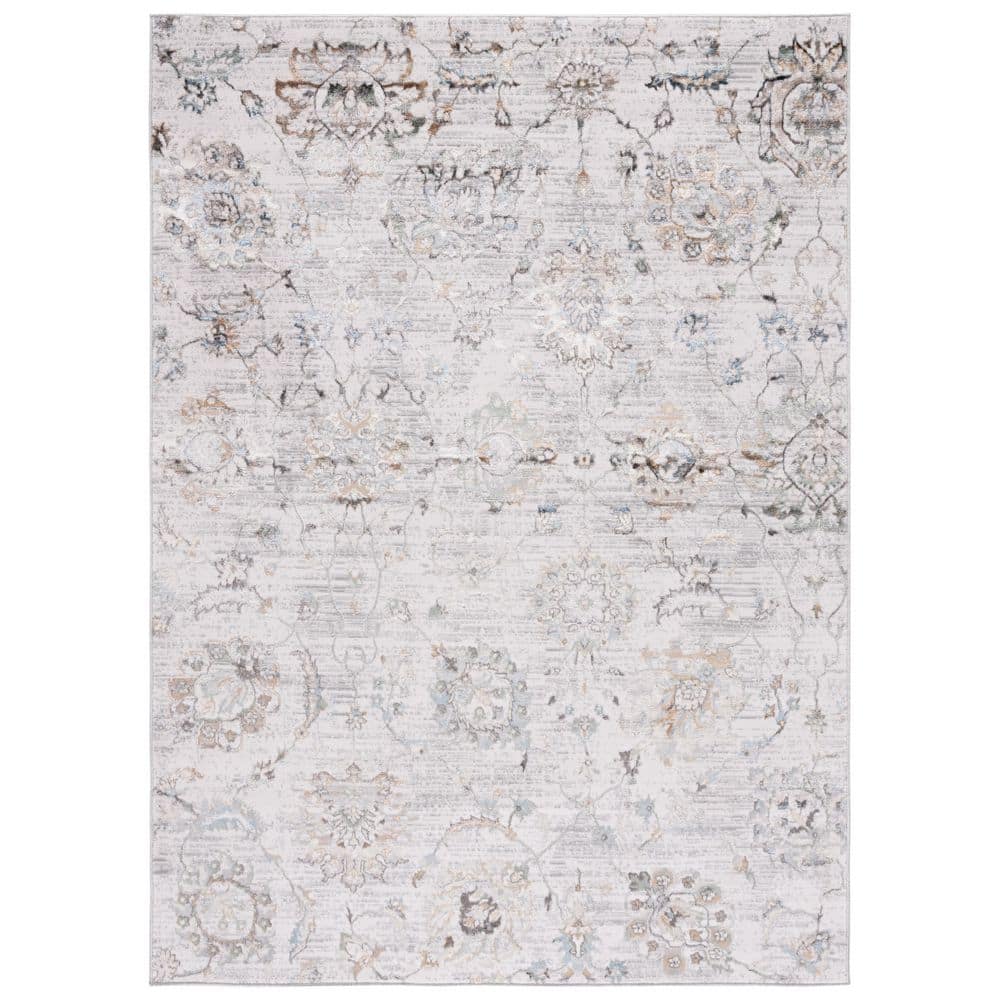 Bel Air 4 ft. x 6 ft. Beige/Gray Floral Geometric Area Rug price history on PriceWatchPro