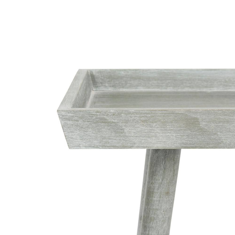 Slate Grey Pine Rectangular Tray Accent Table
