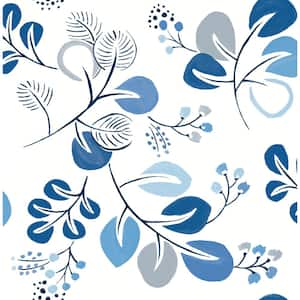 Blue Roux Peel and Stick Wallpaper Sample