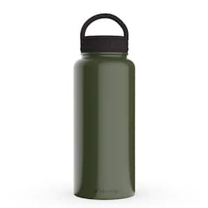 32 oz. Crocodile Green Insulated Stainless Steel Water Bottle with D-Ring Lid