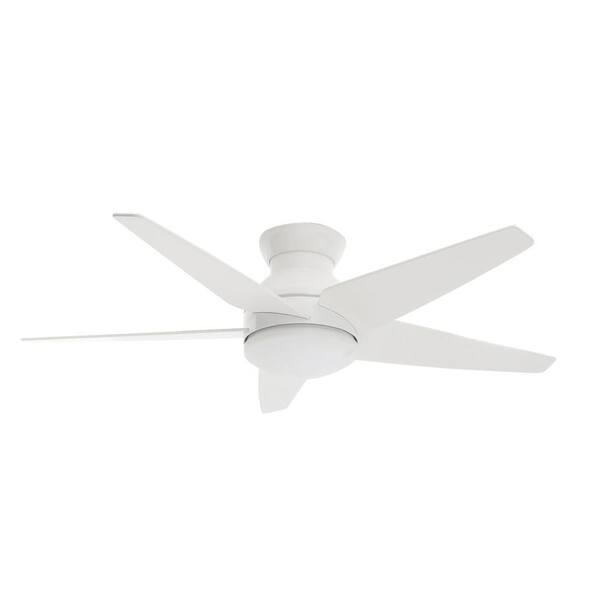 Casablanca Isotope 52 in. Indoor Snow White Ceiling Fan with 4 Speed Wall-Mount Remote