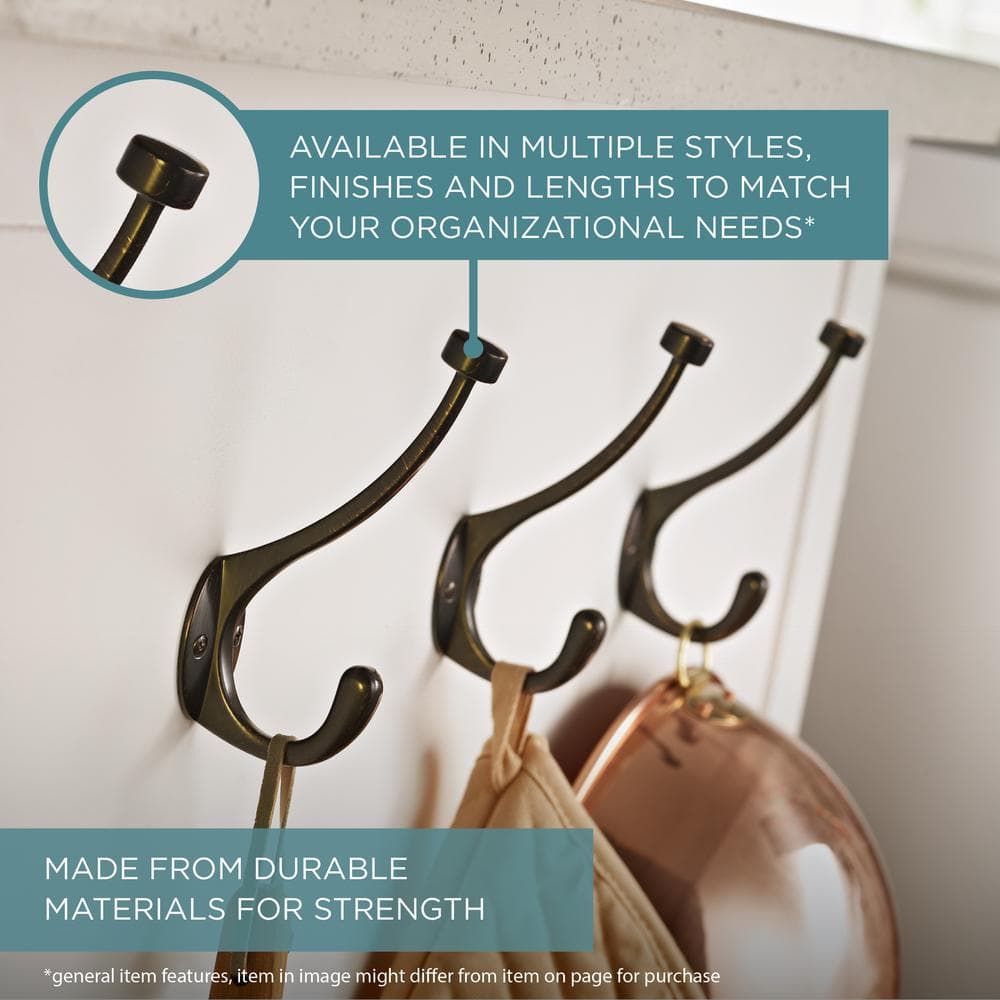 Satin Nickel Single Prong Ceramic Insert Over-the-Door Hook