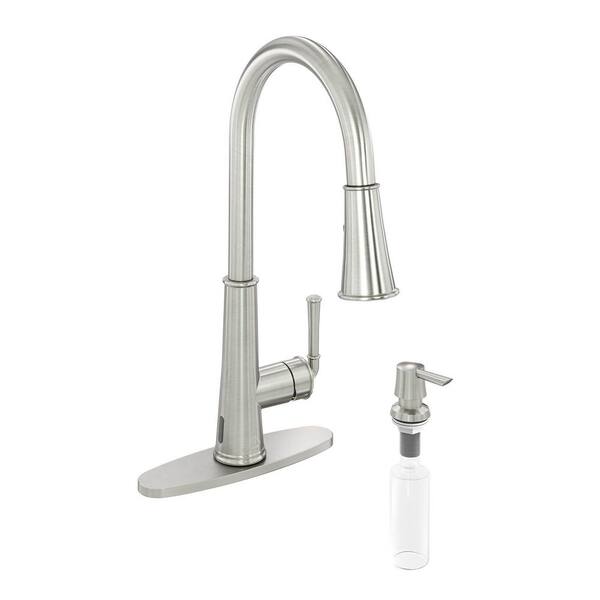 Casainc Single Handle Pull Down Sprayer Kitchen Faucet With Touchless Sensor Led Soap