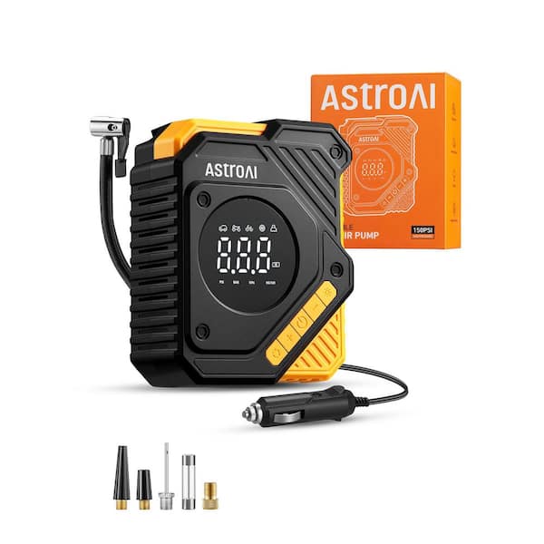 Digital 12V Car Tyre Inflator, 150 PSI Air Compressor with Auto Shutoff for Cars, Bikes and Inflatables