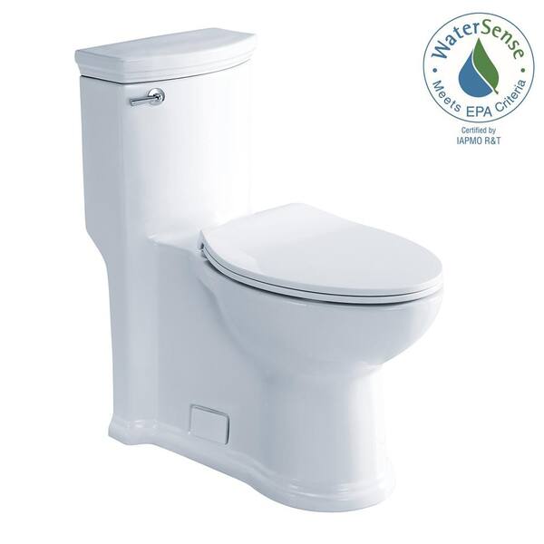 Fresca Athena 1-Piece 1.28 GPF High Efficiency Single Flush Elongated Toilet in White