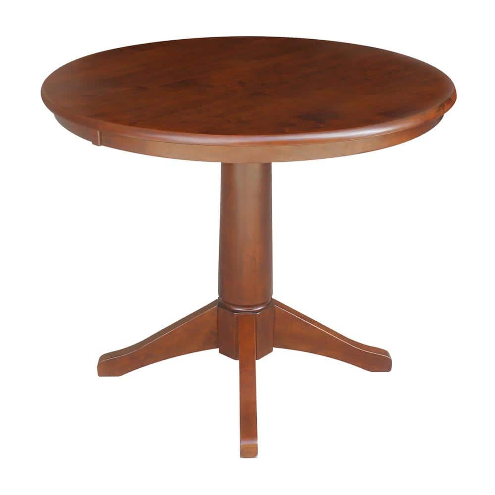 Elegant Espresso 38" Round Solid Wood French Country Dining Table