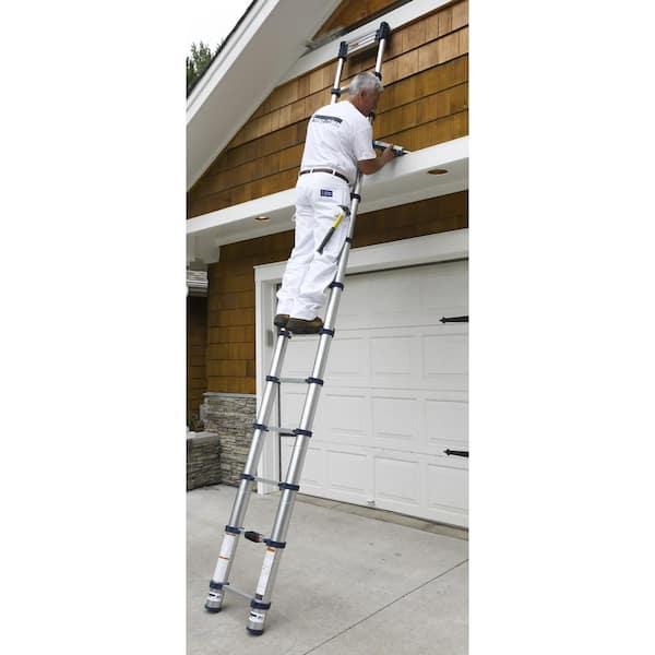 12 ft Reach Professional Wide Step Telescoping A-frame Ladder