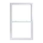 35.375 in. x 59.25 in. 50 Series Low-E Argon SC Glass Single Hung White Vinyl Fin Window, Screen Incl