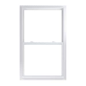 35.375 in. x 59.25 in. 50 Series White Single Hung Low-E Argon SC Glass Vinyl Fin Window, Screen Incl