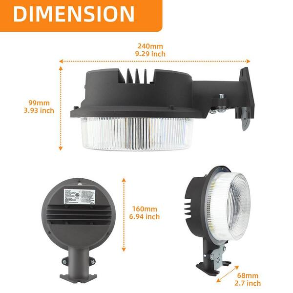 150-Watt Equivalent Integrated Outdoor LED Wall Pack, 2500 Lumens, Dusk to Dawn Outdoor Light (2-Pack)