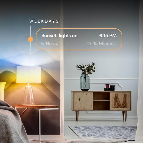 25-Watt Equivalent B10 Smart RGB Wi-Fi E12 Candelabra LED Light Bulb, Works w/Alexa/Hey Google/HomeKit/Siri, Multi-Color