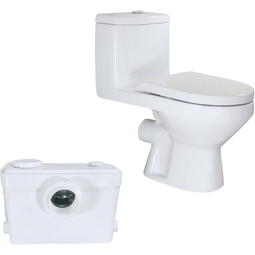 Macerating Toilet 700W Macerator Pump Dual Flush 1.1/1.6GPF Round Upflush 1-Piece White Toilet for Basement Silent&Power price history on PriceWatchPro