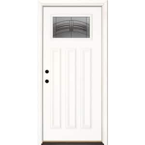 33.5 in. x 81.625 in. Rochester Patina Craftsman Unfinished Smooth Right-Hand Inswing Fiberglass Prehung Front Door