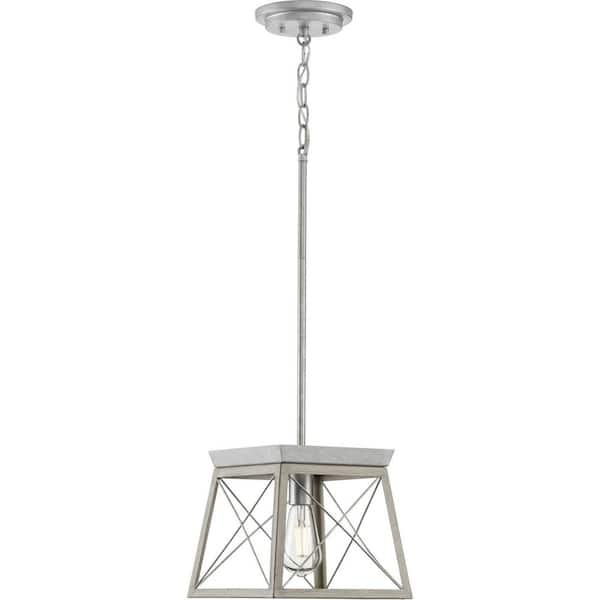 Briarwood Collection 1-Light Bleached Oak Kitchen Farmhouse Mini-Pendant Hanging Light