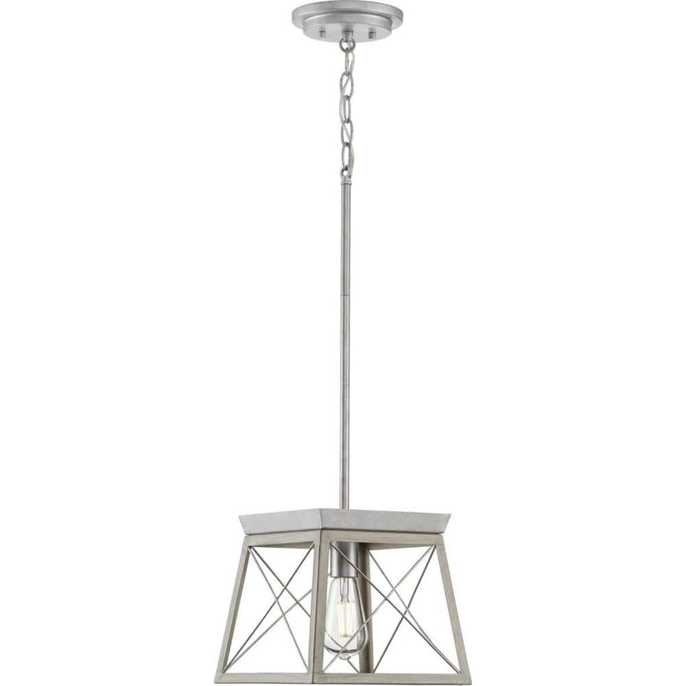 Briarwood Brushed Nickel Mini-Pendant with Glass Accent