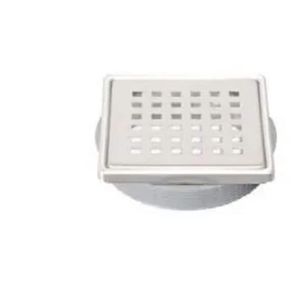 Tilux Square 4 in. W  x 4 in. L Drain Cover Stainless Steel Pwdr Ctd Matte Black for Shower Kit PVC Flange