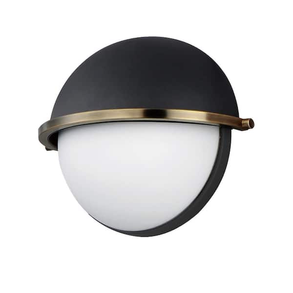 Duke 9.5 in. 1 Light Black Half Wall Sconce