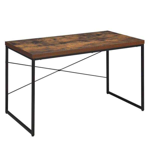 WONDER COMFORT 47 in. Rectangular Weathered Oak Desk with Wooden