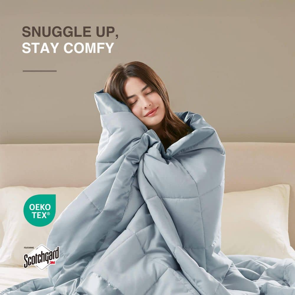 King Blue Satin Trim Down Alternative Blanket