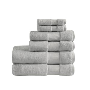 Turkish 6-Piece Grey Cotton Bath Towel Set