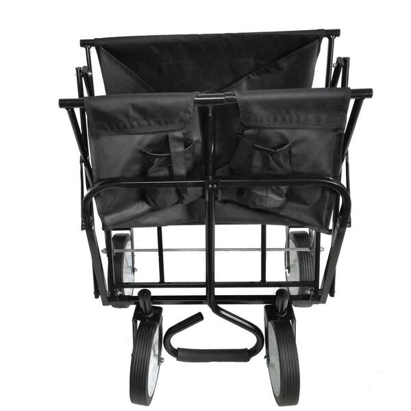 Unbranded - 2.4 cu. ft. Black Steel Garden Cart