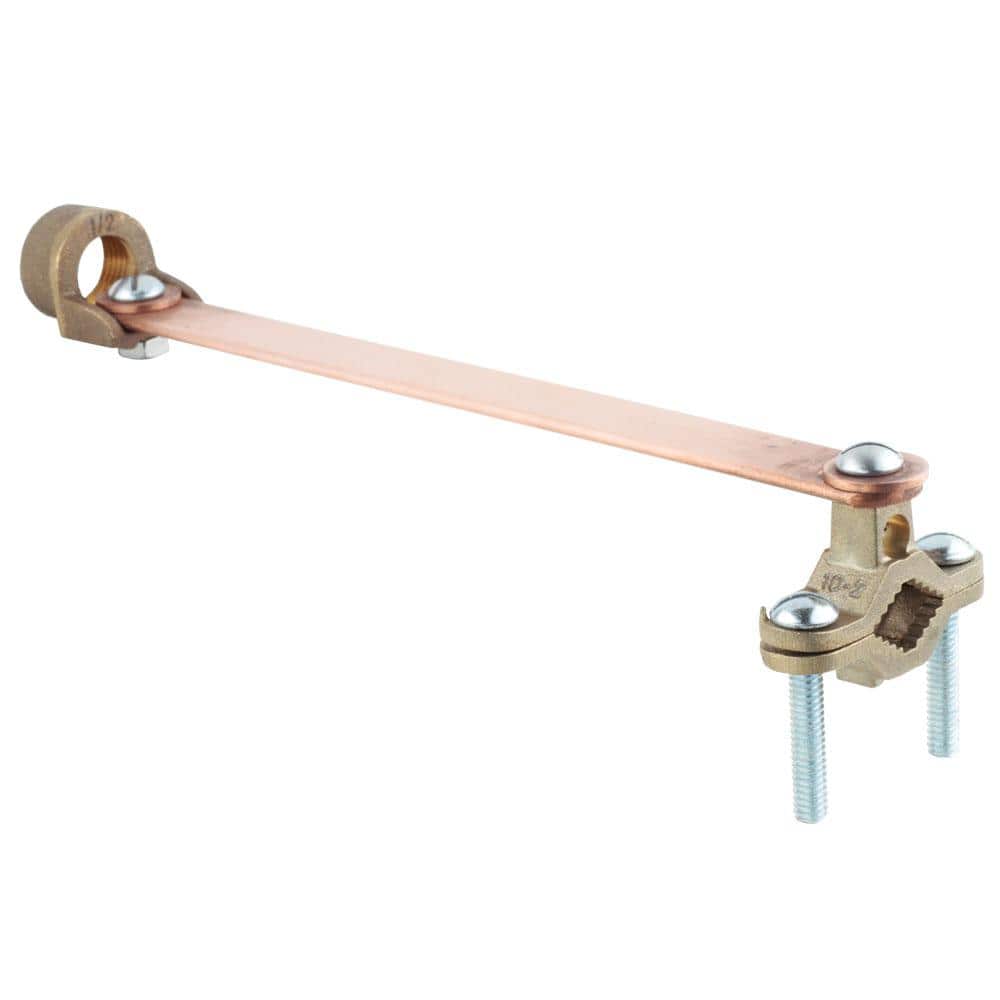 1/2 in. to 1 in. Bronze Ground Clamp with Strap and 1/2 in. Conduit Hub