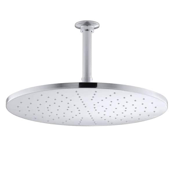 KOHLER 1-Spray Patterns 14 in. Ceiling Mount Contemporary Round Rain Fixed Shower Head in Polished Chrome