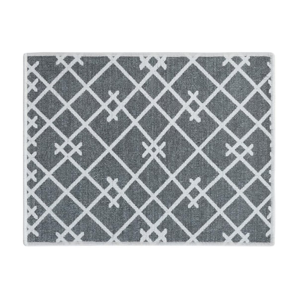 SUSSEXHOME 18 in. x 24 in. Gray Super-Absorbent Washable Cotton Large Dish Thin Drying Mat