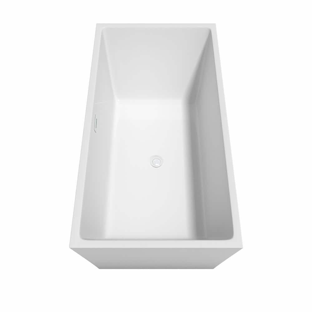 Sara 63'' White Acrylic Freestanding Soaking Bathtub