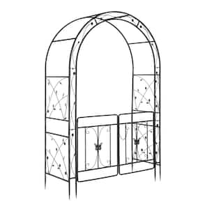 86 in. x 53 in. Outdoor Wedding Metal Arbor with Gate