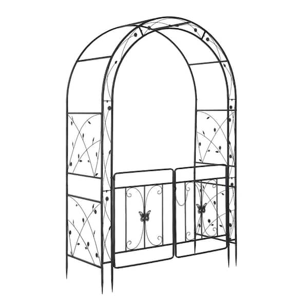 Karl home 86 in. x 53 in. Outdoor Wedding Metal Arbor with Gate