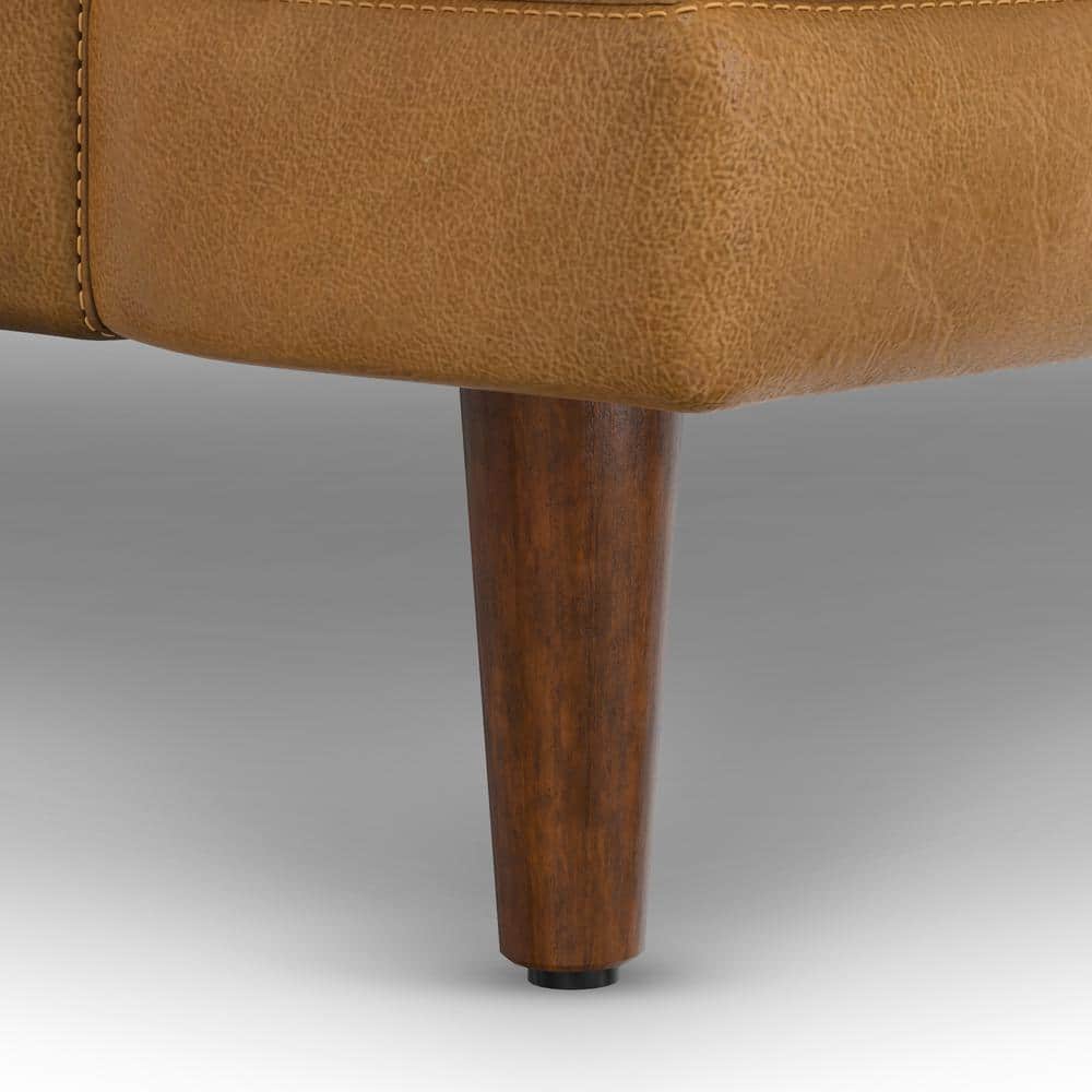 Sienna Leather 76-Inch Sofa with Removable Cushions