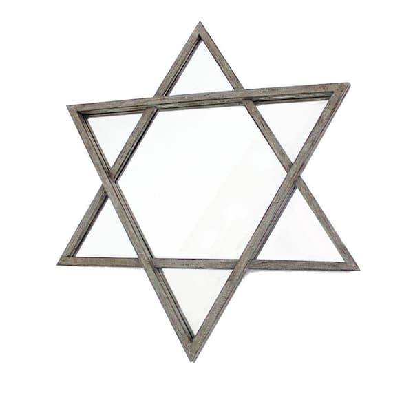 Benjara 2 in. W x 26 in. H Wooden Frame Brown Wall Mirror