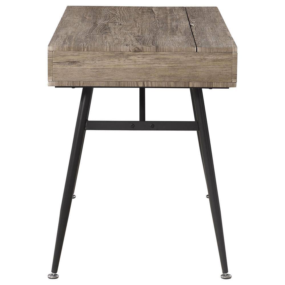 Transitional Rustic Driftwood Corner Home Office Desk with Drawer