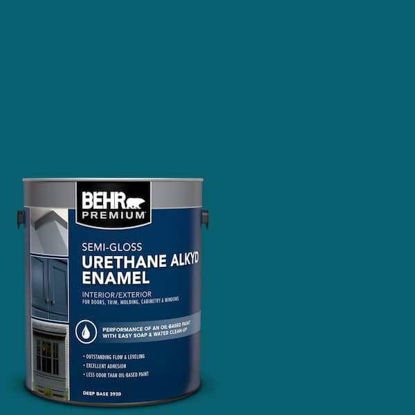 BEHR PREMIUM 1 gal. #T16-04 Galapagos Urethane Alkyd Semi-Gloss Enamel Interior/Exterior Paint