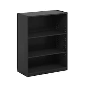 Gehry 31.65 in. Tall Black Wood 3-Shelf Standard Bookcase