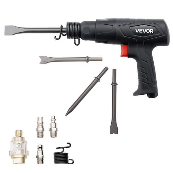 Air Hammer,2500-2700BPM Pneumatic Hammer with 2.76in. Stroke & 4PC6.7in. L Barrel Chisels,Pistol-Grip Compact Air Chisel
