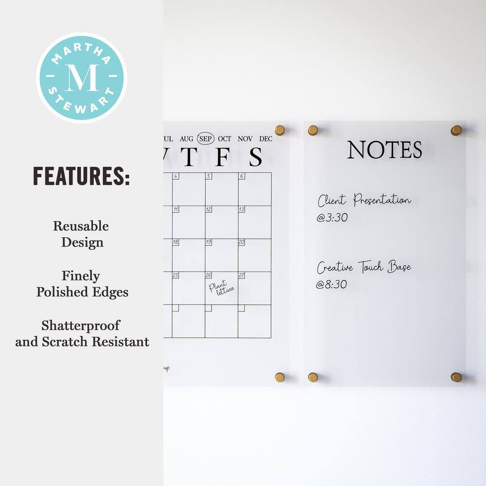 Clear Acrylic Wall Calendar and Notes Board Set with Marker