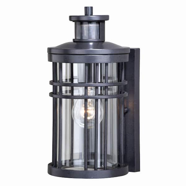 VAXCEL Wrightwood Black Motion Sensor Dusk to Dawn Outdoor Wall Light