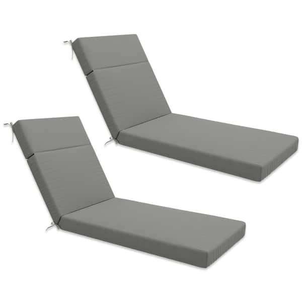 Kimunuk 71 in. x 21 in. x 4 in. (2-Pack) Outdoor Water-Resistant Replacement Chaise Lounge Seat Cushion Light Grey