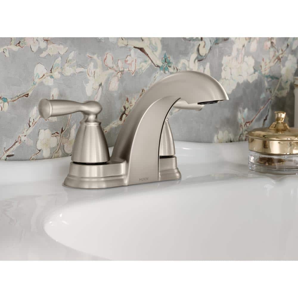 Moen Brushed Nickel Traditional Centerset Bathroom Faucet