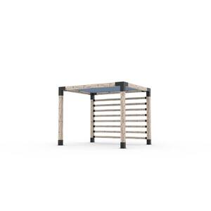 8 ft. L x 10 ft. W Pergola Kit with 4 in. x 4 in. KNECT Post Wall and Denim Shade Sail